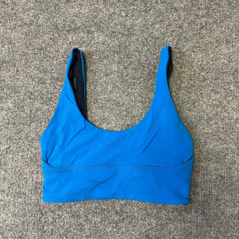 Lululemon Sports Bra Womens Size 6 Blue Align Reversible Scoop Neck Yoga Top